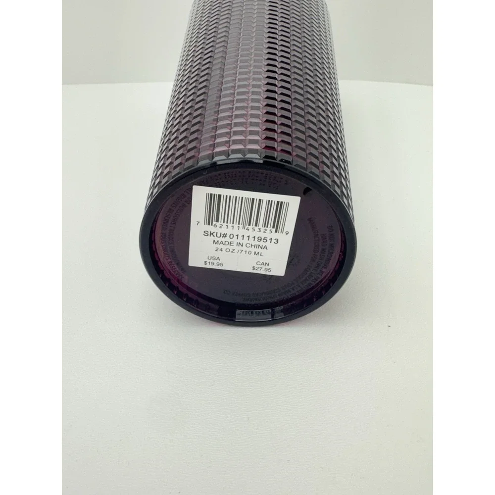 Starbucks Grid Disco 24 oz Venti Cold Cup – Burgundy Berry-Plum NWT